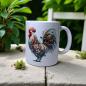 Preview: Keramiktasse Huhn Blumen Design Nr. 1 Kaffeebecher Teetasse Kaffeetasse - Artikel Nr. 1100088
